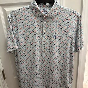 Rhoback Men's Polo Shirt with Multicolor Animal Print